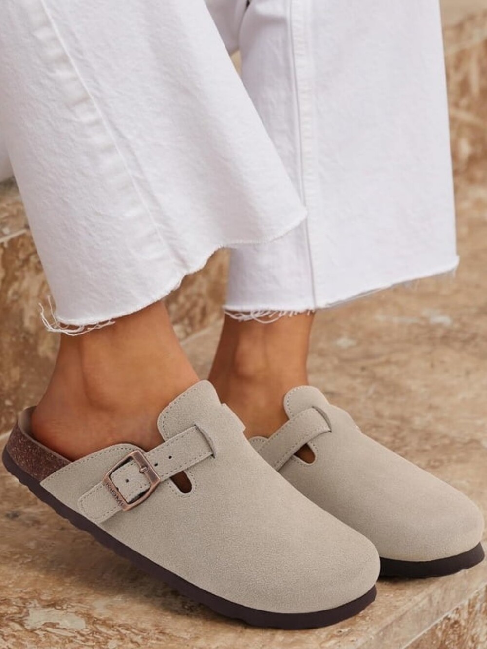 Taxi Suede Clogs Footbed Sandals Shoes with Arch Size 8 Casual Boho Fall Shoes